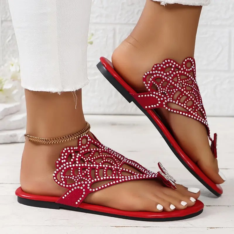 Rosalia - Stylish Leather Sandal with Butterfly Detail