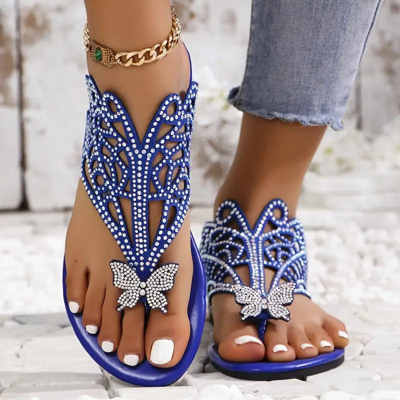 Rosalia - Stylish Leather Sandal with Butterfly Detail