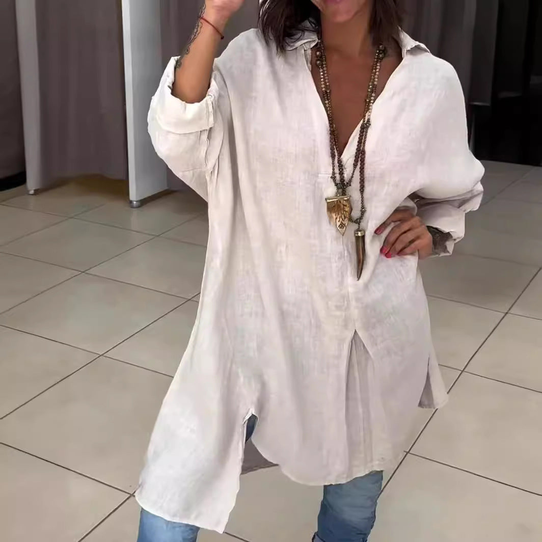 Rozalina - Stylish Shirt with V-Neck