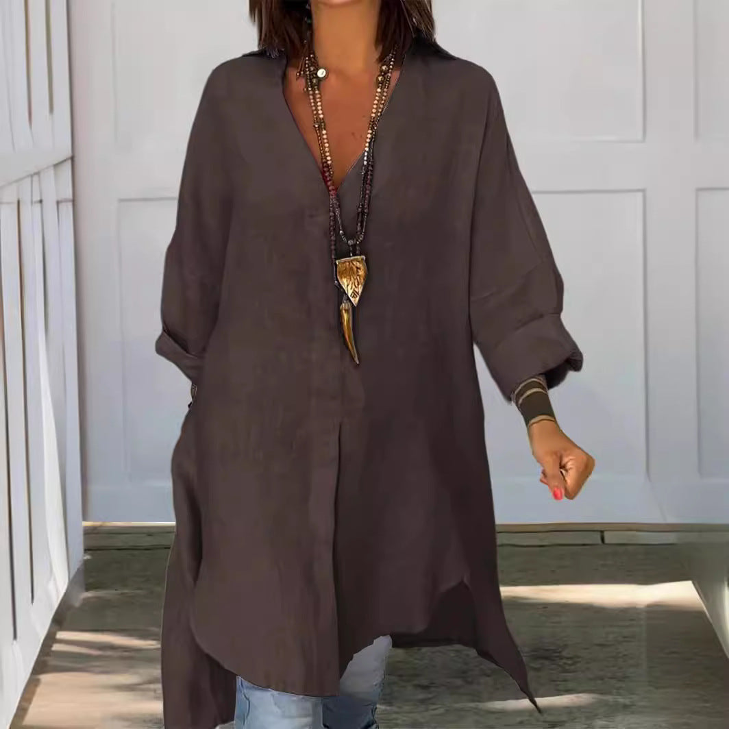 Rozalina - Stylish Shirt with V-Neck
