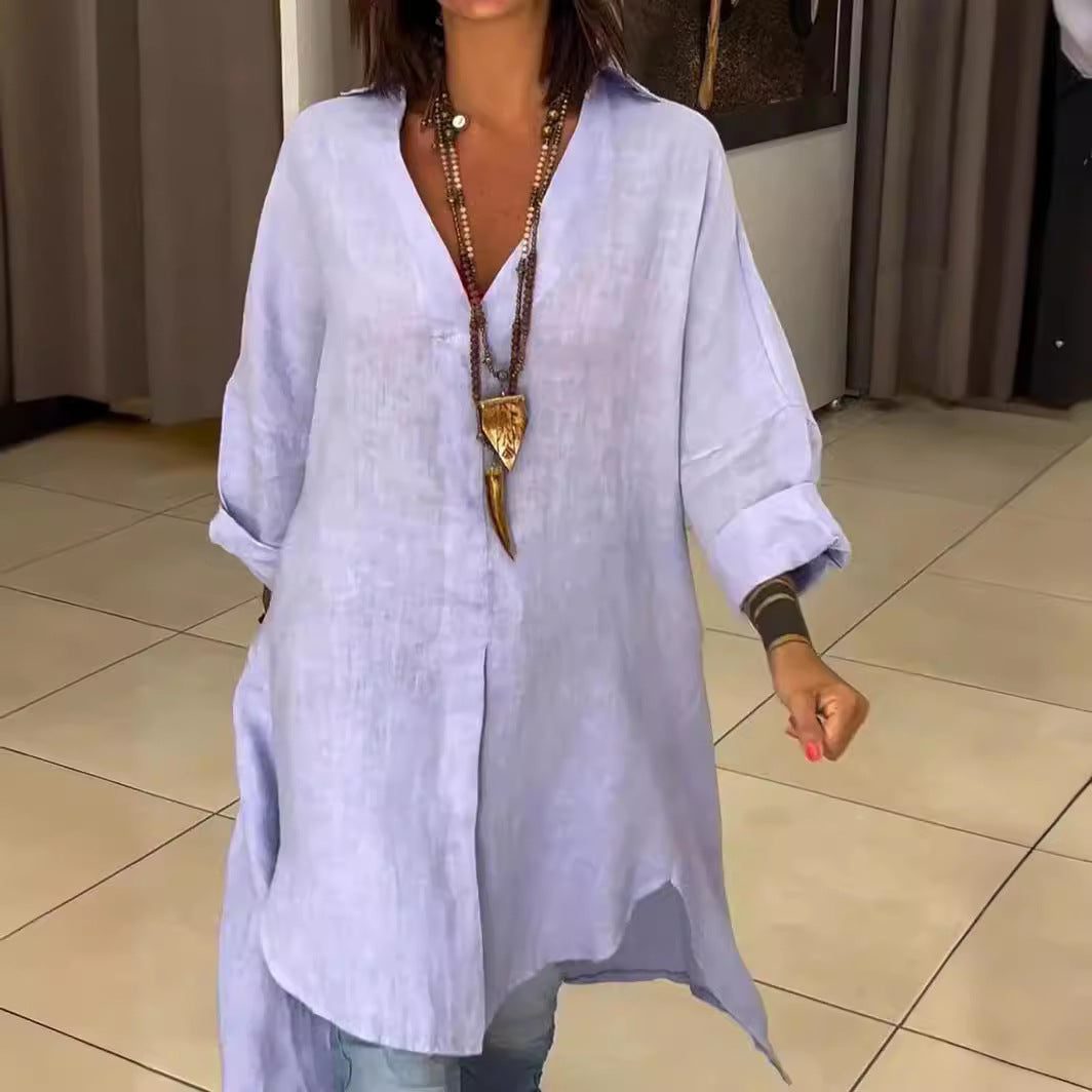 Rozalina - Stylish Shirt with V-Neck