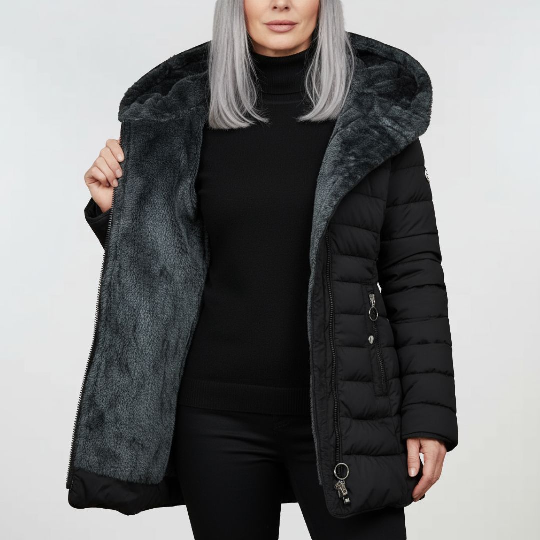 Ruchmira – Waterproof Padded Coat with Hood and Fleece Lining