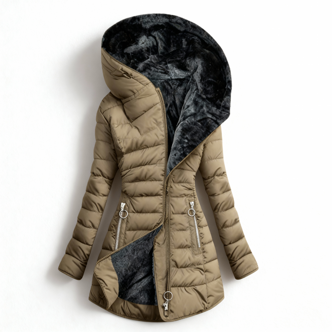 Ruchmira – Waterproof Padded Coat with Hood and Fleece Lining