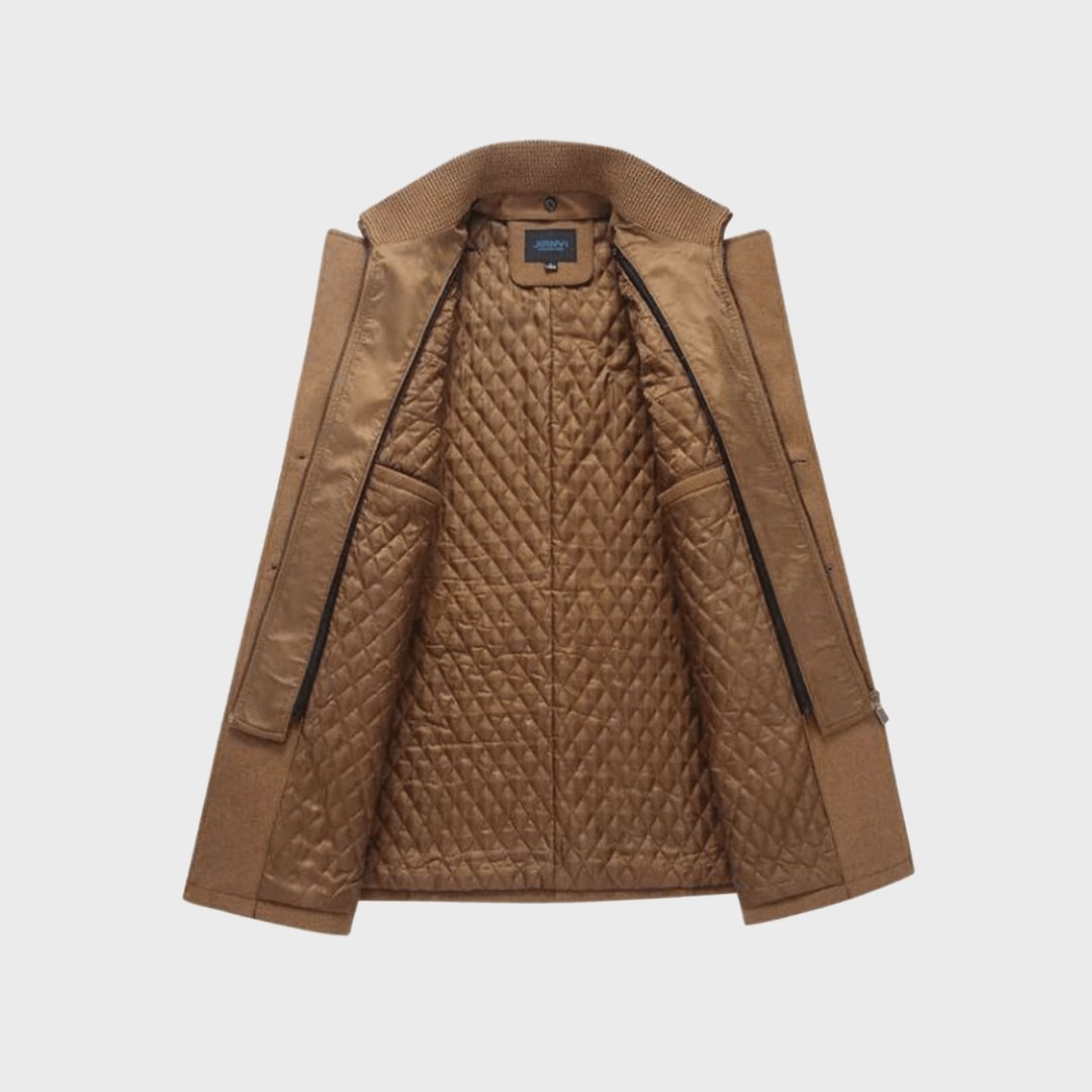Sabron – Quilted Wool Coat with Front Zipper