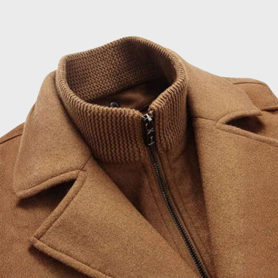 Sabron – Quilted Wool Coat with Front Zipper