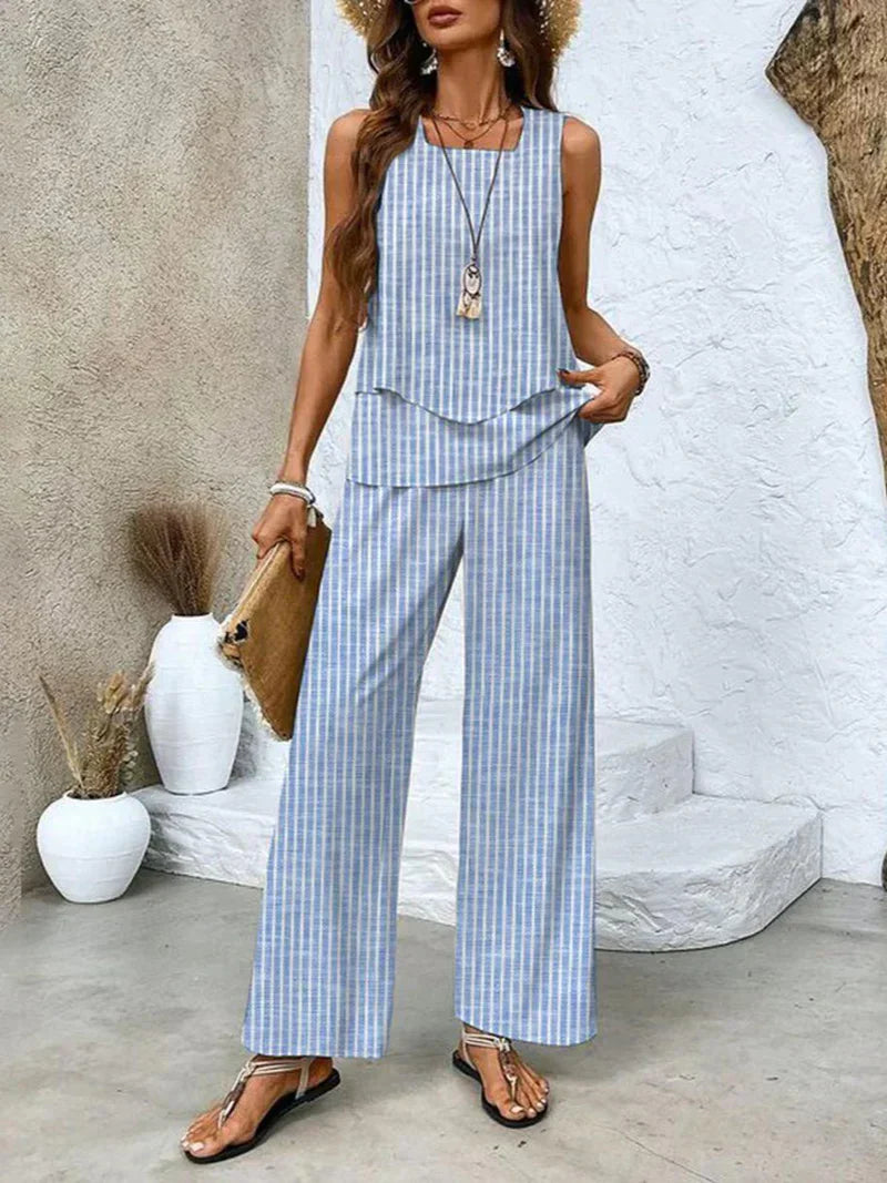 Samborska – Summer Top Without Sleeves and Wide Leg Pants