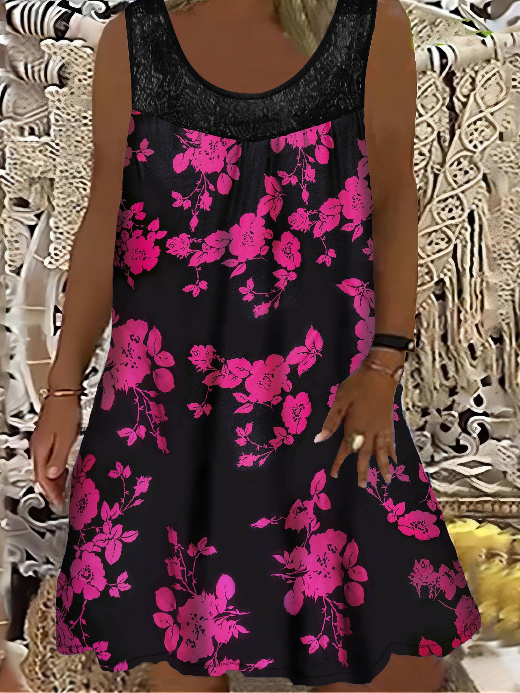 Samudri - Loose Sleeveless Maxi Dress with Round Neckline