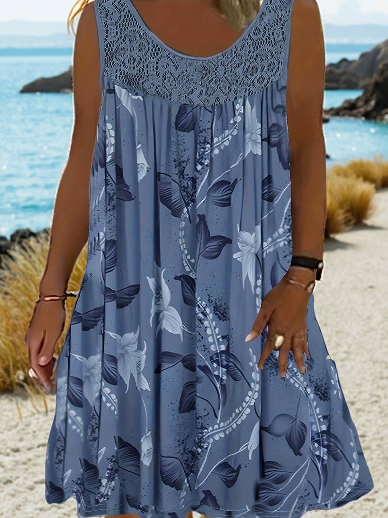 Samudri - Loose Sleeveless Maxi Dress with Round Neckline