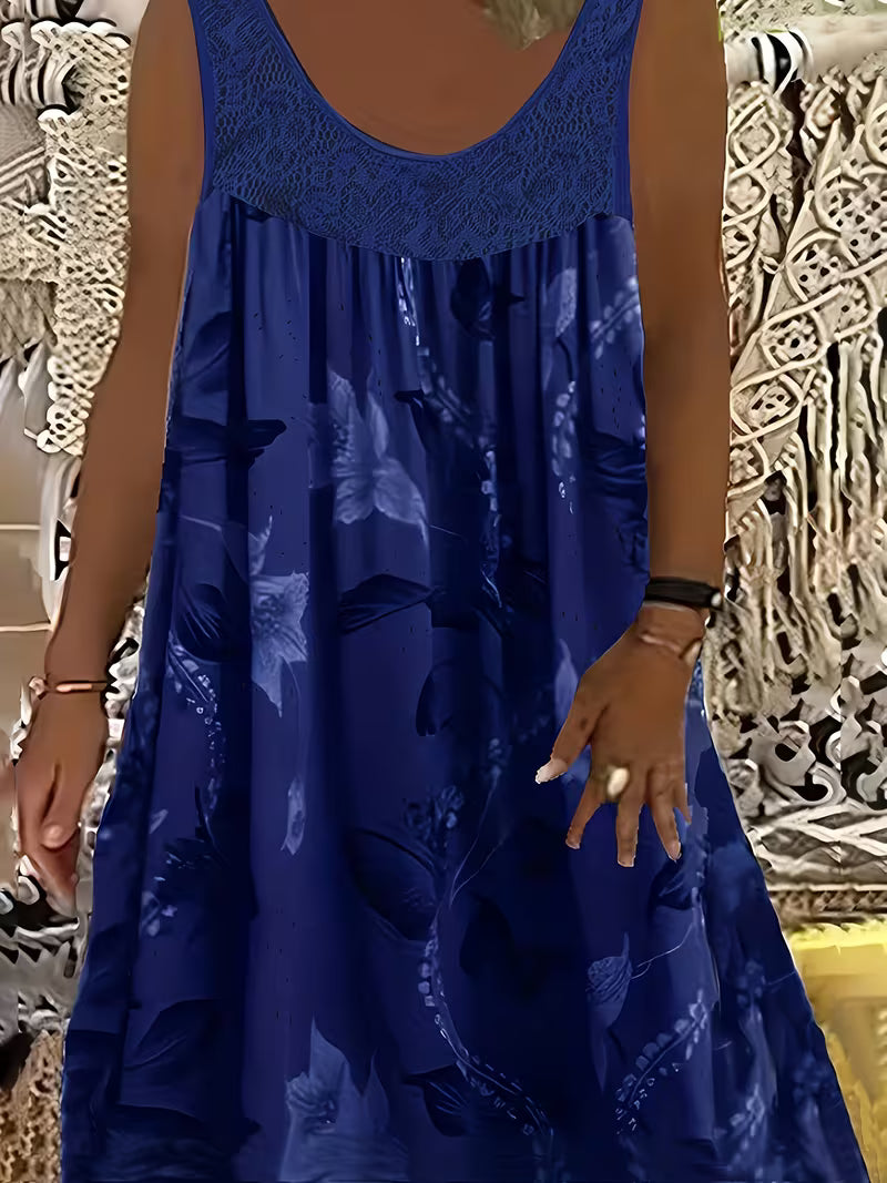 Samudri - Loose Sleeveless Maxi Dress with Round Neckline