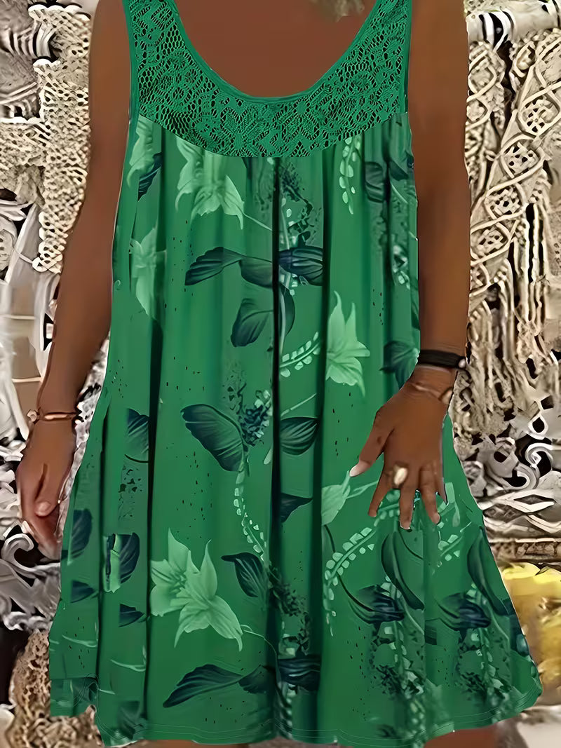 Samudri - Loose Sleeveless Maxi Dress with Round Neckline