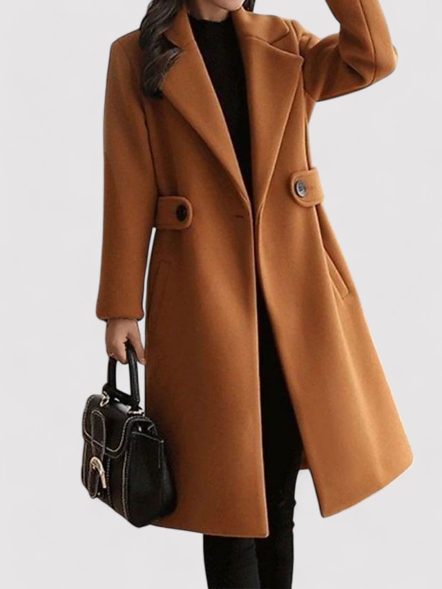 Sanne – Winter Wool Coat with Narrow Belt