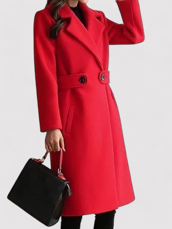 Sanne – Winter Wool Coat with Narrow Belt
