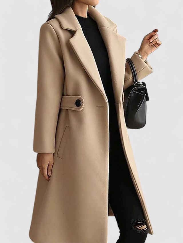 Sanne – Winter Wool Coat with Narrow Belt