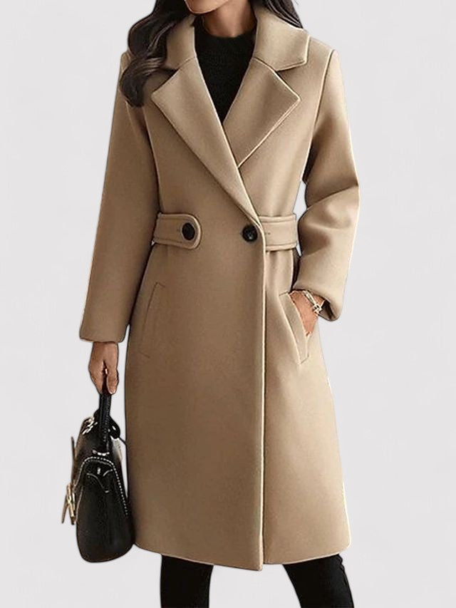 Sanne – Winter Wool Coat with Narrow Belt