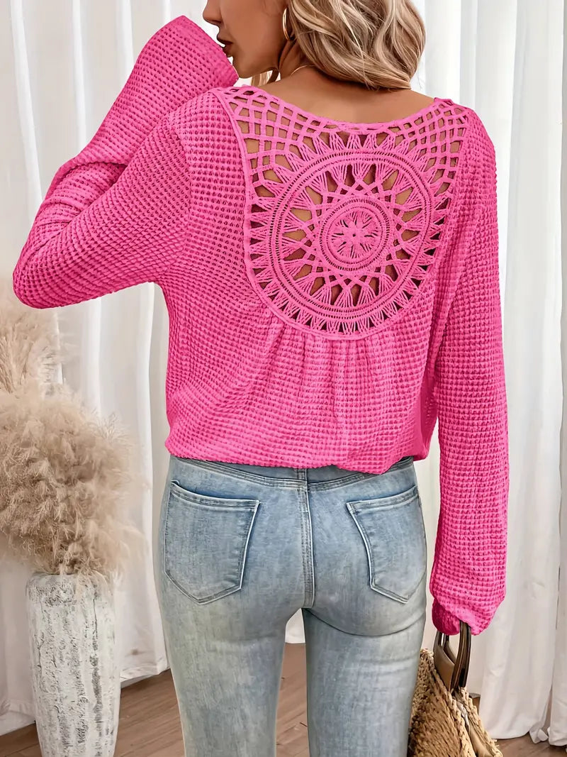 Sassa™ - Elegant Waffle V-Neck Shirt