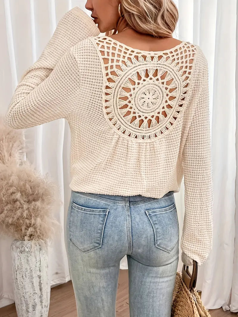 Sassa™ - Elegant Waffle V-Neck Shirt