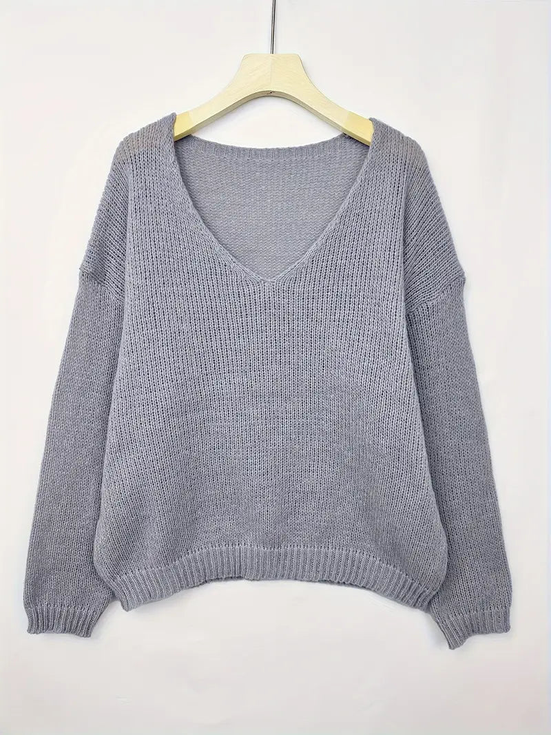 Schmidt – Casual Long Sleeve Sweater with V-Neck