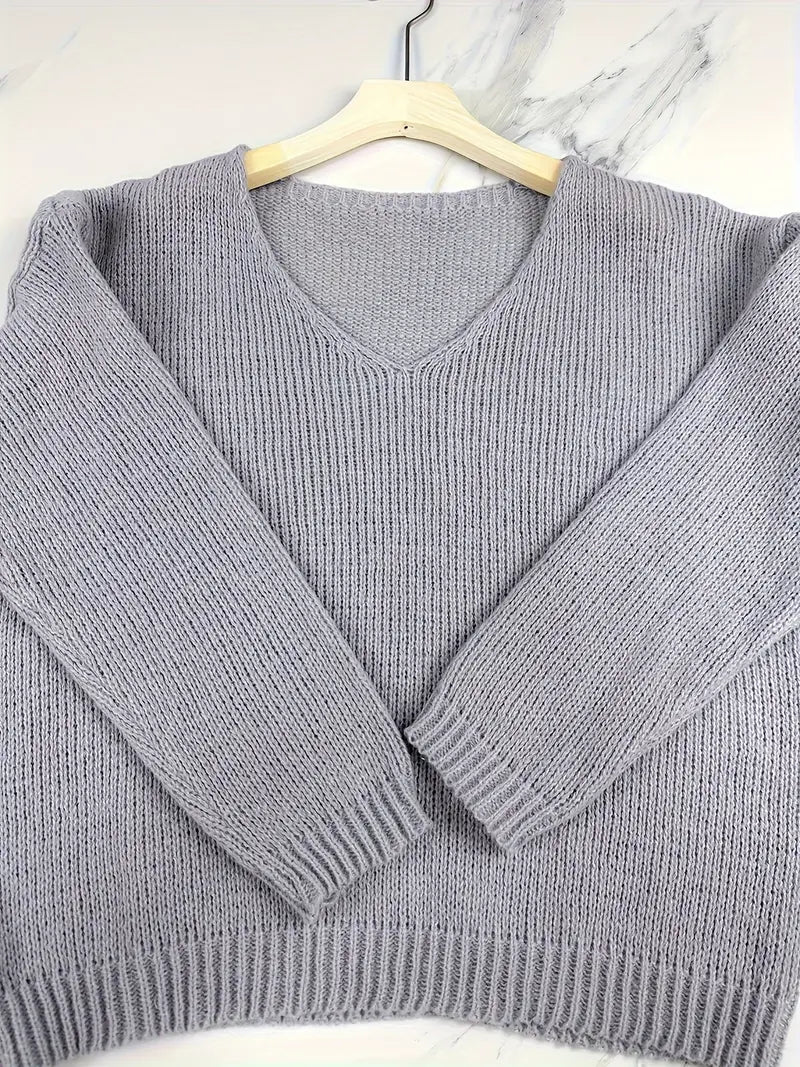 Schmidt – Casual Long Sleeve Sweater with V-Neck