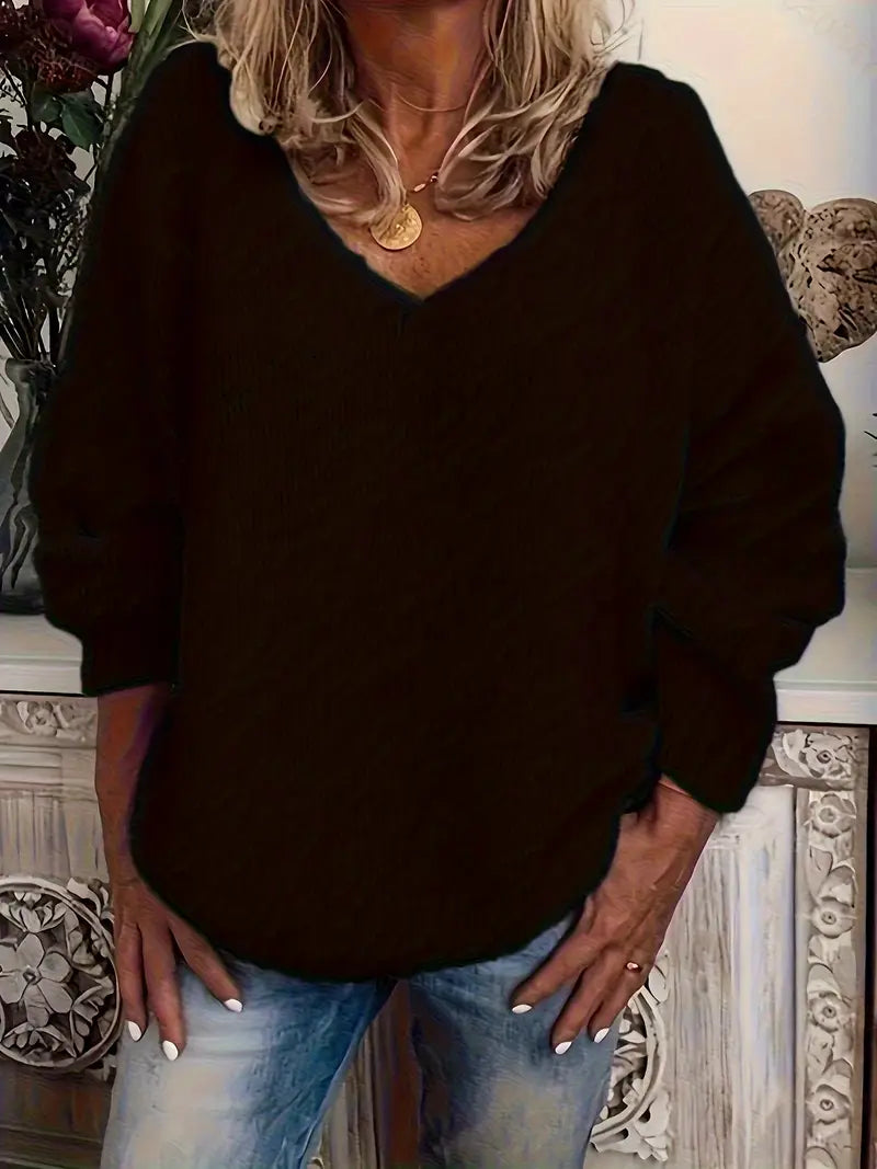 Schmidt – Casual Long Sleeve Sweater with V-Neck