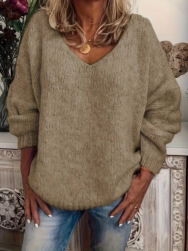 Schmidt – Casual Long Sleeve Sweater with V-Neck