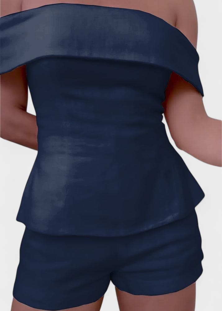 Shalita – Two-Piece Linen Set with Off-the-Shoulder Top