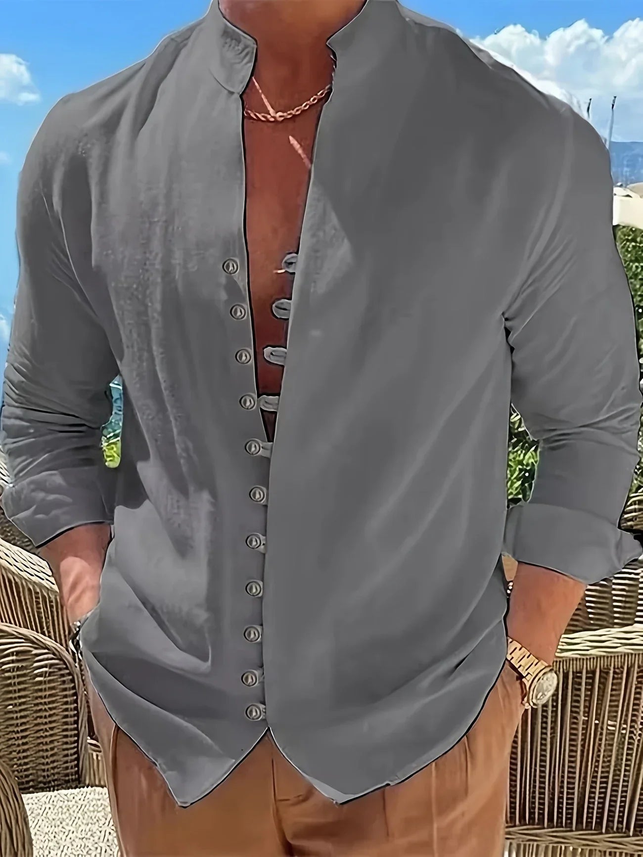 Shayne - Lightweight Cotton Linen Shirt with Long Sleeves