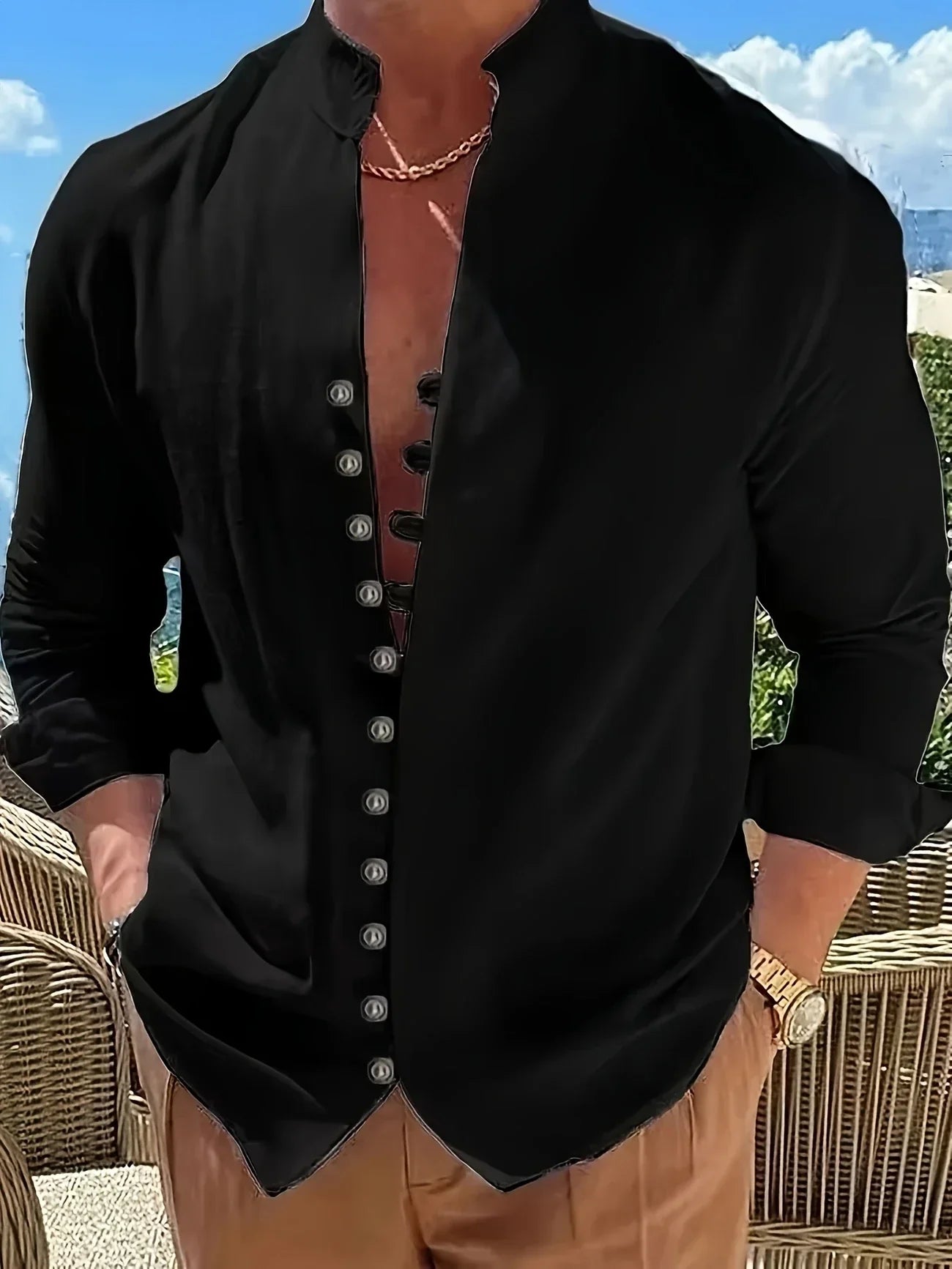 Shayne - Lightweight Cotton Linen Shirt with Long Sleeves