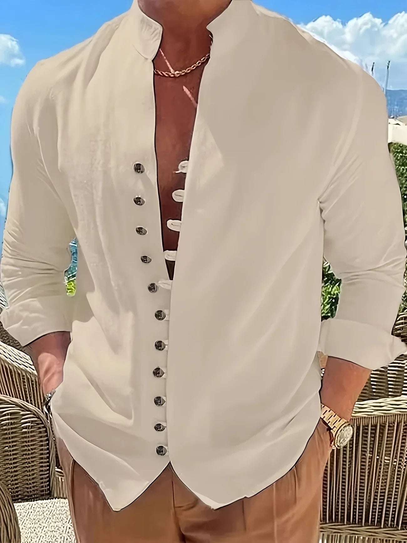 Shayne - Lightweight Cotton Linen Shirt with Long Sleeves