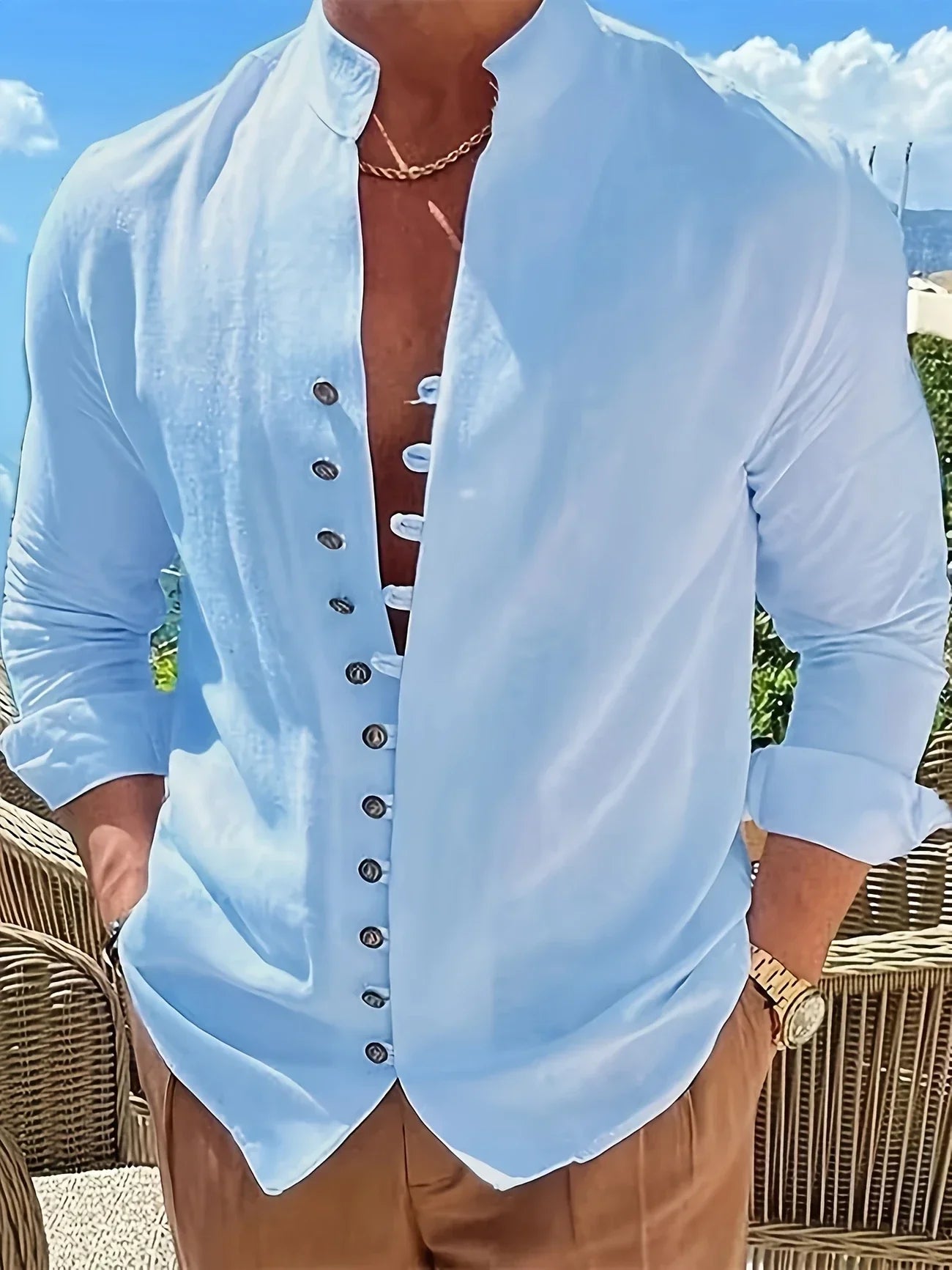Shayne - Lightweight Cotton Linen Shirt with Long Sleeves