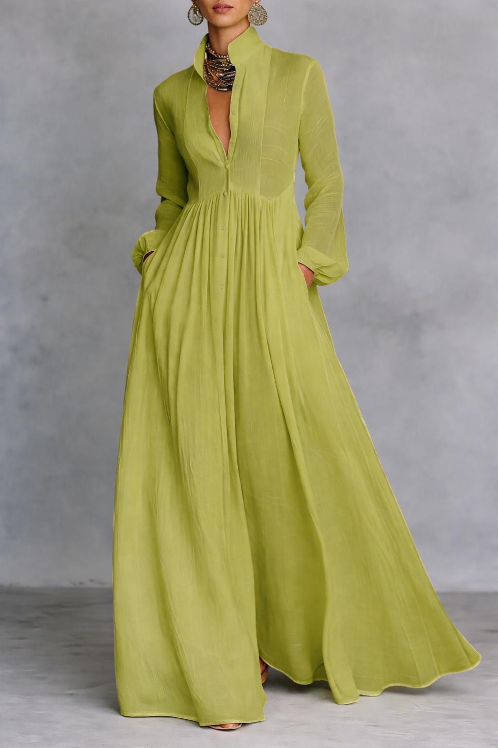 Sheilan – Elegant Maxi Dress with Buttons