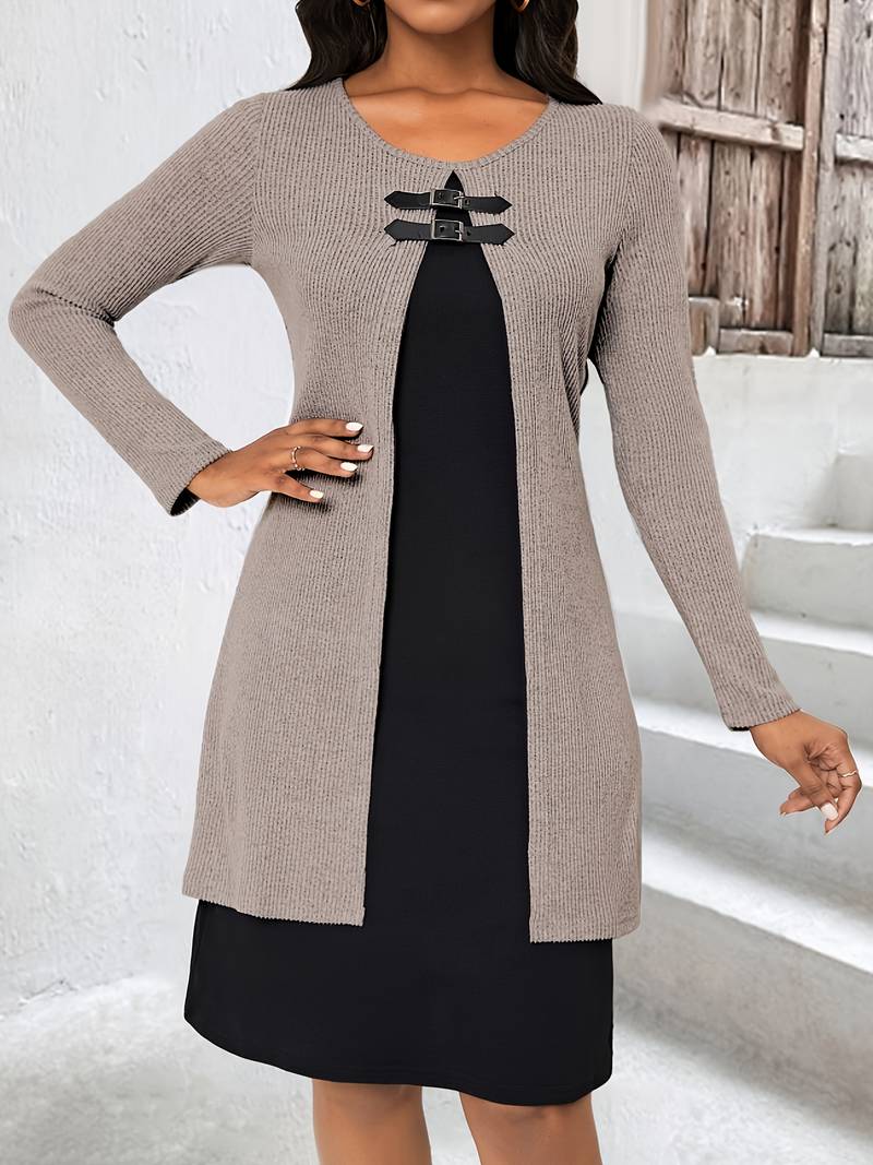 Shirahoshi - Fall and Winter Suit with Round Neckline Two-Piece