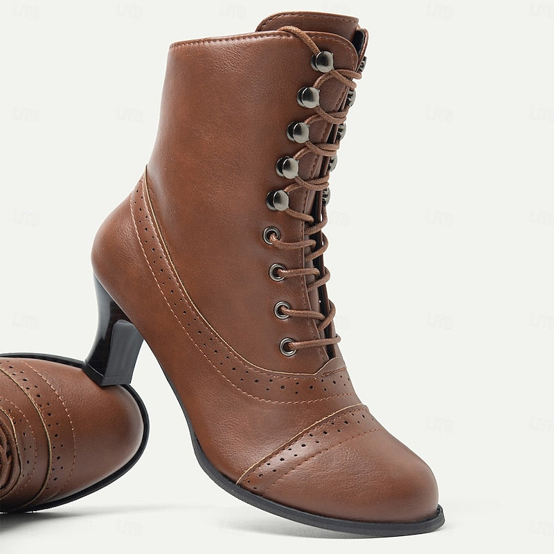Shlomit - Classic Boot with Thick Heel and Mid-Calf Length