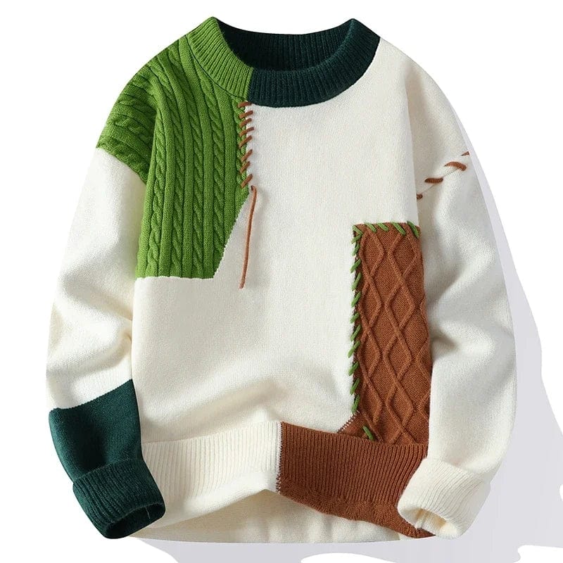 Simon - Patchwork Knit Sweater