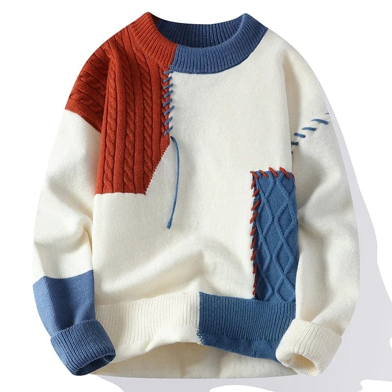 Simon - Patchwork Knit Sweater