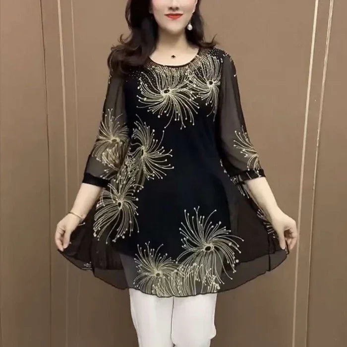 Skirmante - Printed Fabric Tops with Round Neckline