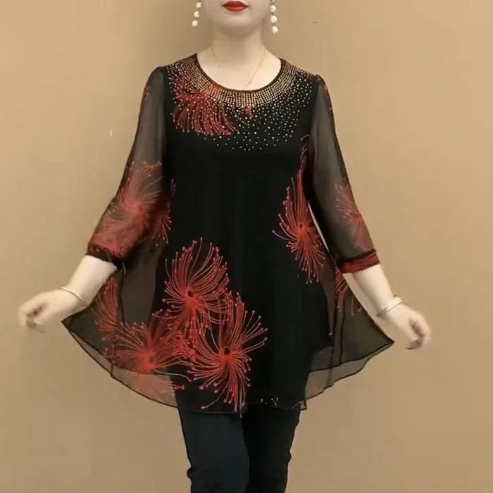 Skirmante - Printed Fabric Tops with Round Neckline