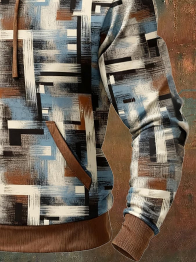 Sodhi – Sweatshirt in Retro Style with Color Block Prints