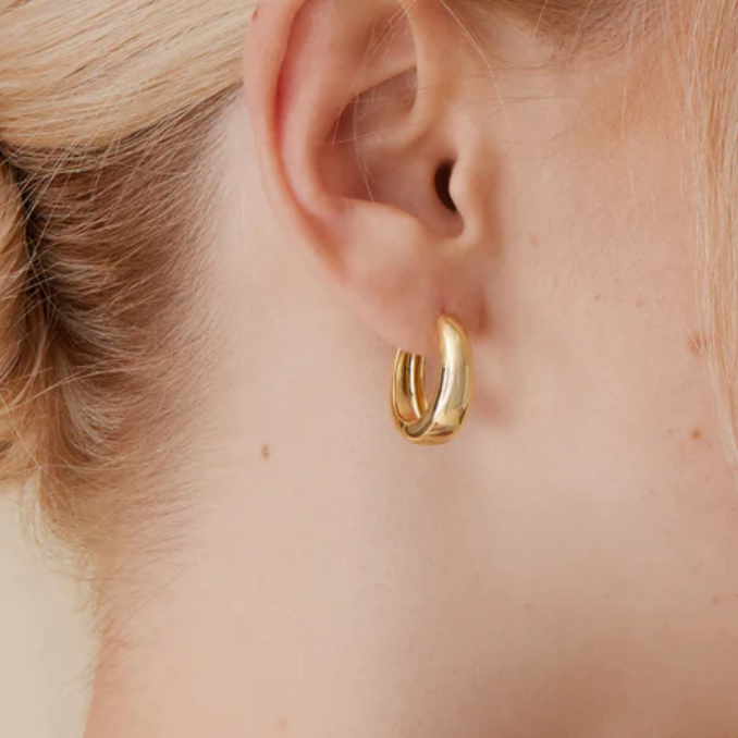 Solis Thick Gold Hoop Earrings
