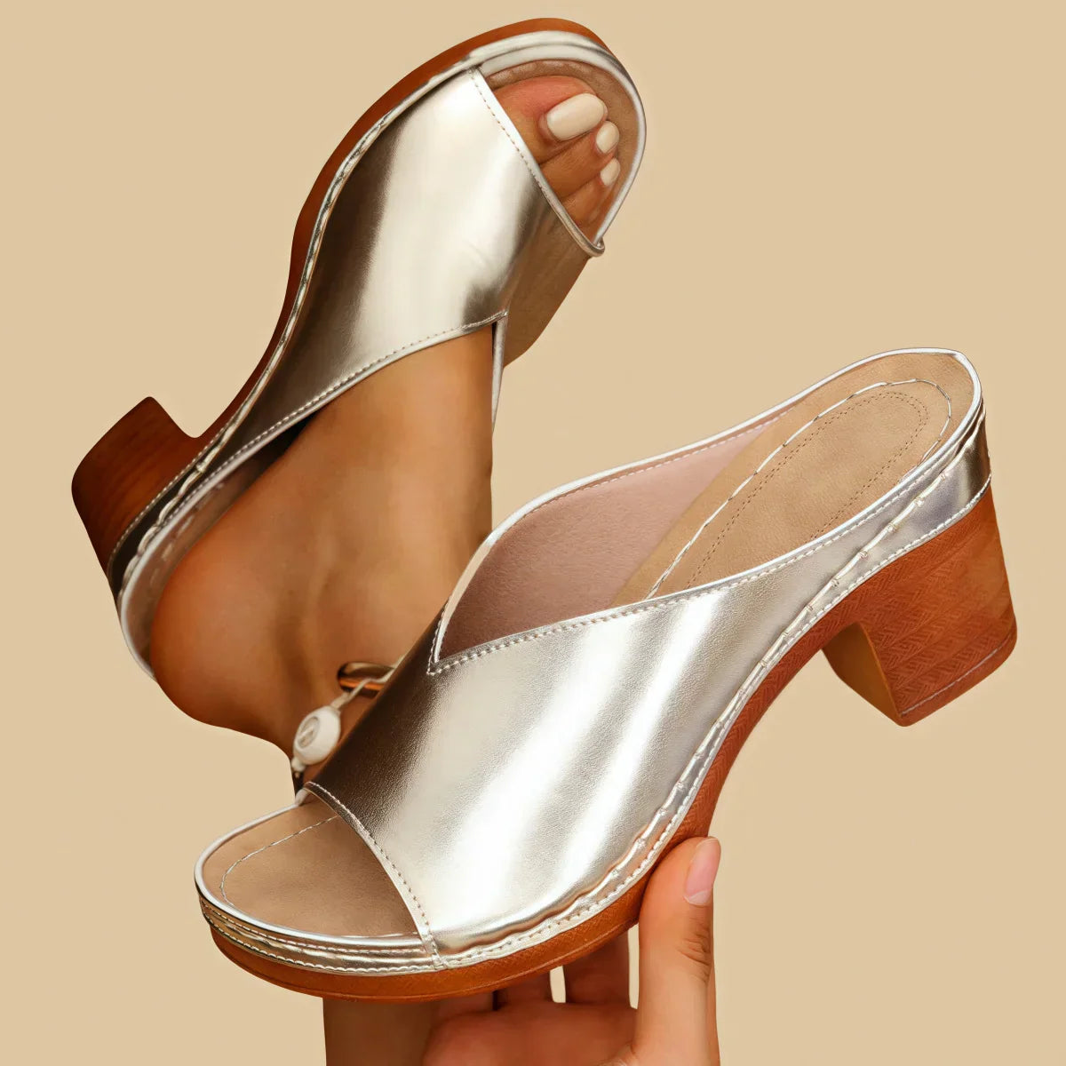 Sorina – Orthopedic Sandal with Thick Heel