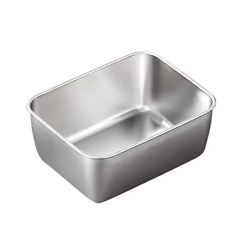 Square Plate made of Stainless Steel (With Lid)