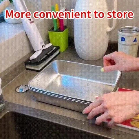 Square Plate made of Stainless Steel (With Lid)