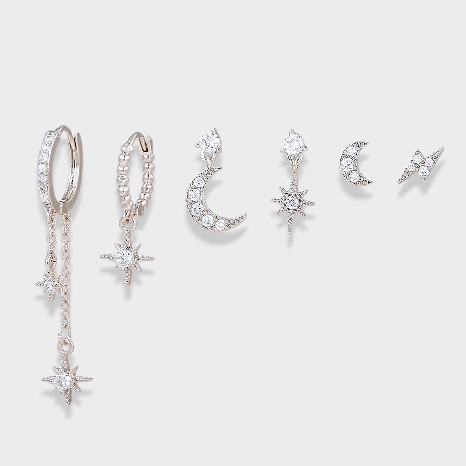 Star & Moon Celestial Charm Earring Set