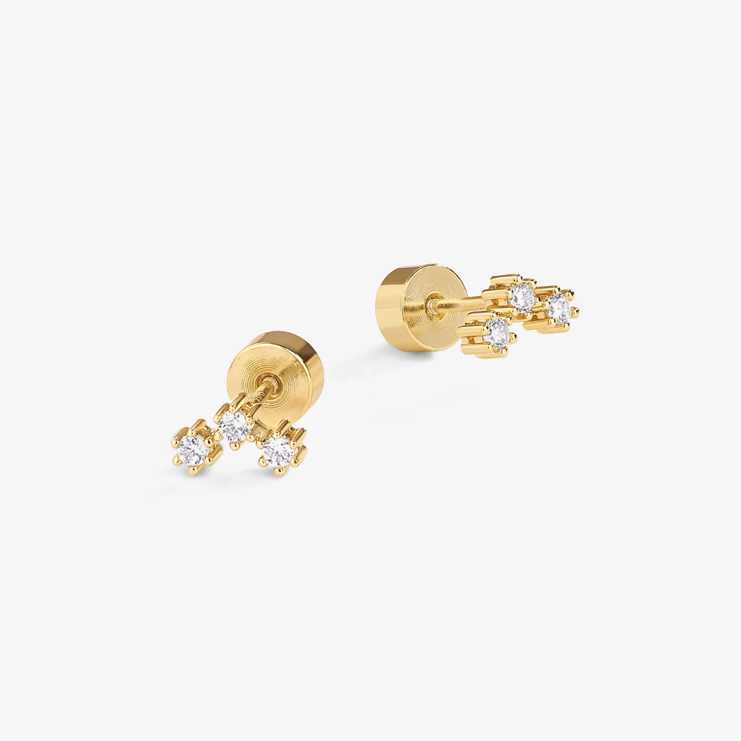 Starburst Cluster Flat Back Stud Earrings