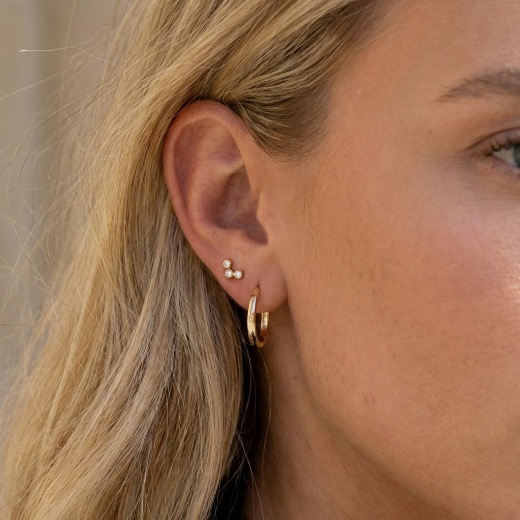 Starburst Cluster Flat Back Stud Earrings