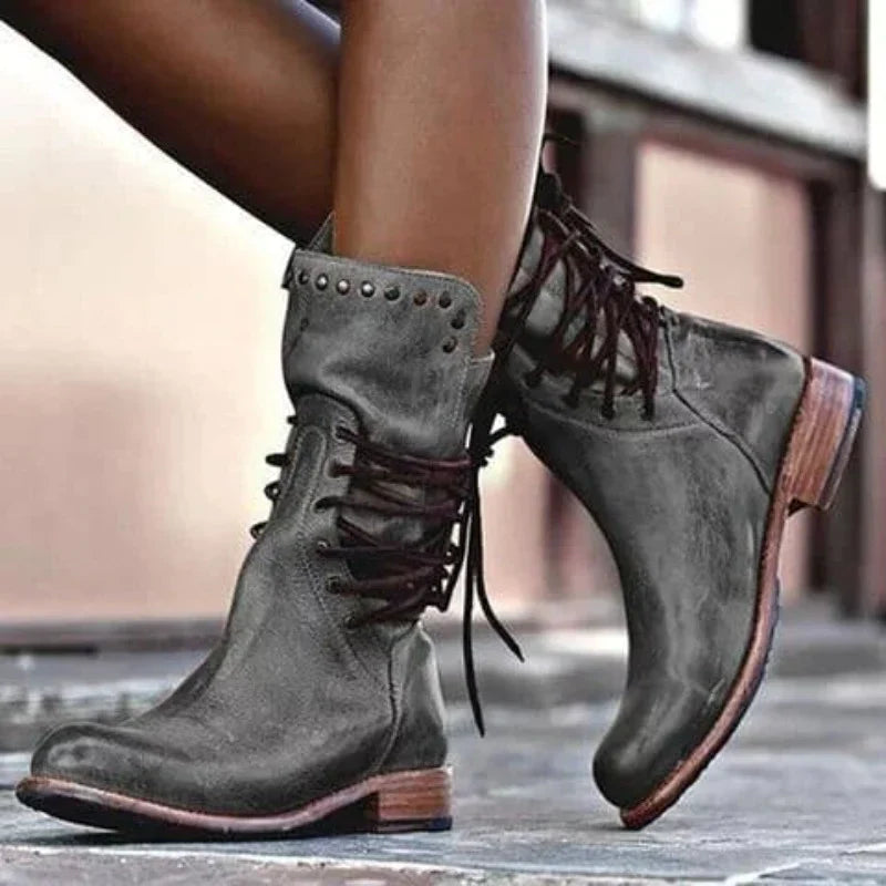 Stefanie – Lace-Up Boots Made of Leather