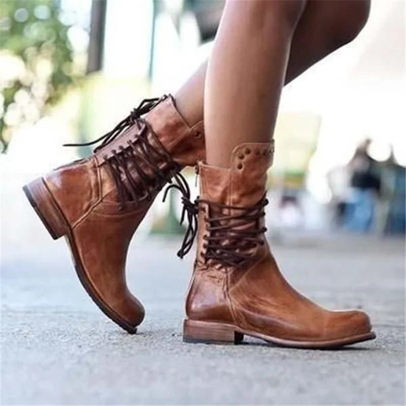 Stefanie – Lace-Up Boots Made of Leather