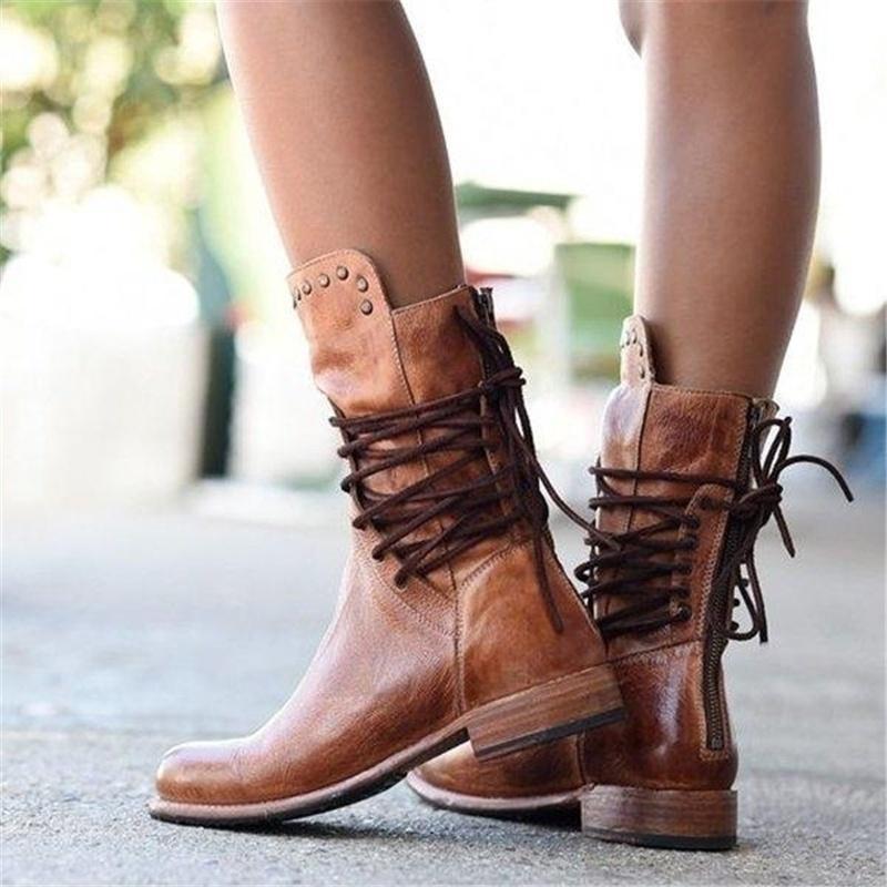 Stefanie – Lace-Up Boots Made of Leather
