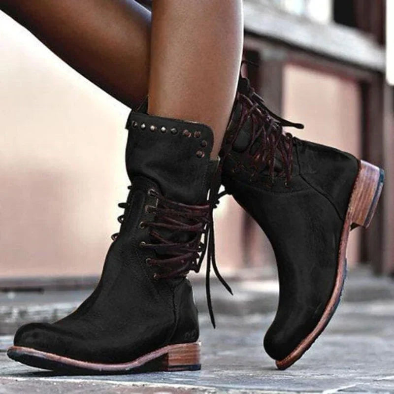 Stefanie – Lace-Up Boots Made of Leather