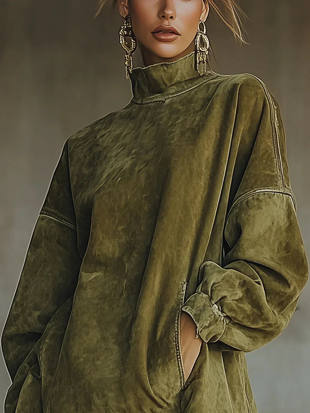 Syanna - Elegant Long-Sleeved Dress with Fringe