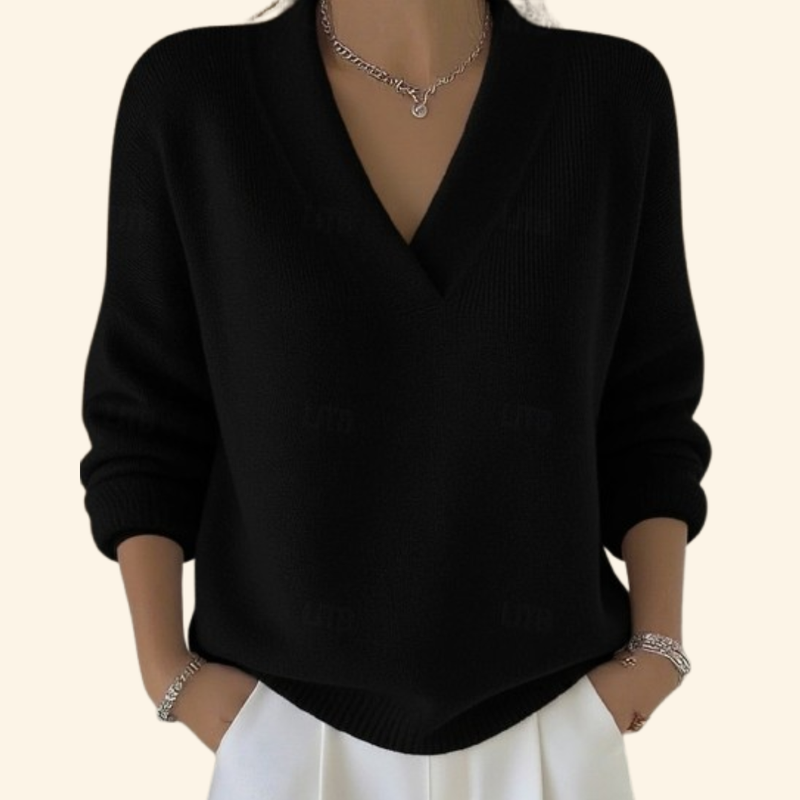 Taleena – Pullover with V-Neck and Long Sleeves